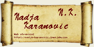 Nadja Karanović vizit kartica
